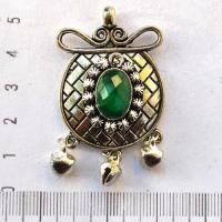 Em 0255 pendentif pendant emeraude oriental 16gr 10x15mm argent925 1