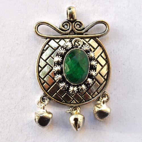 Em 0255 pendentif pendant emeraude oriental 16gr 10x15mm argent925 2
