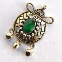 Em 0255 pendentif pendant emeraude oriental 16gr 10x15mm argent925 4