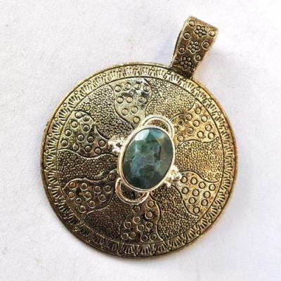 Em 0256 pendentif pendant emeraude 55mm oriental 26gr 10x15mm argent925 2 