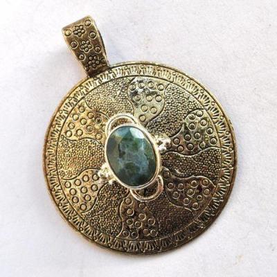 Em 0256 pendentif pendant emeraude 55mm oriental 26gr 10x15mm argent925 2 