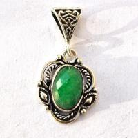 Em 0259 pendentif pendant emeraude 5gr 10x15mm argent925 1