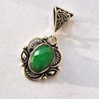 Em 0259 pendentif pendant emeraude 5gr 10x15mm argent925 2