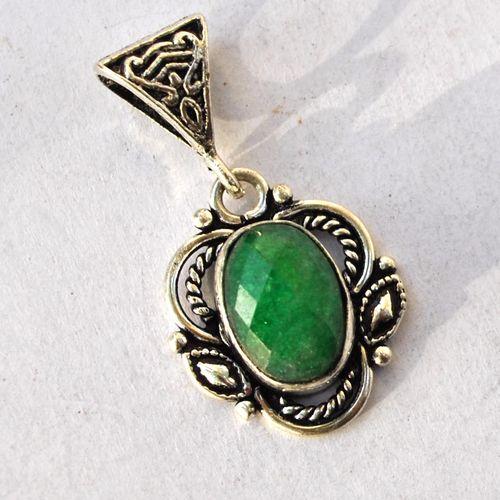 Em 0259 pendentif pendant emeraude 5gr 10x15mm argent925 3