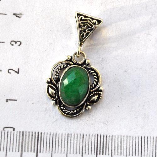 Em 0259 pendentif pendant emeraude 5gr 10x15mm argent925 4