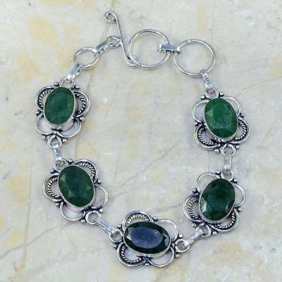 Em 0319a bracelet emeraude argent 926