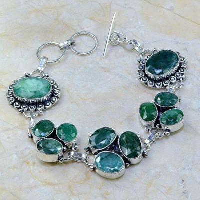 Em 0409b bracelet emeraude argent 925 achat vente bijoux