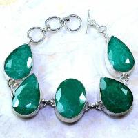 Em 0484a bracelet emeraude emerald pierre taillee argent 925 achat vente bijoux