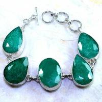 Em 0484d bracelet emeraude emerald pierre taillee argent 925 achat vente bijoux