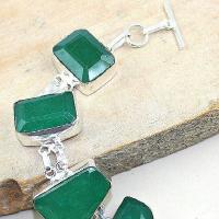 Em 0489c bracelet emeraude emerald pierre taillee argent 925 achat vente bijoux