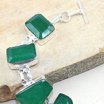 Em 0489b bracelet emeraude emerald pierre taillee argent 925 achat vente bijoux