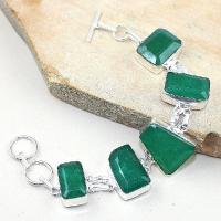 Em 0489d bracelet emeraude emerald pierre taillee argent 925 achat vente bijoux