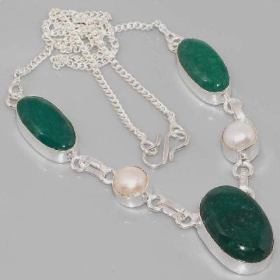 Em 0617b collier parure sautoir emeraudes perles achat vente bijoux 1