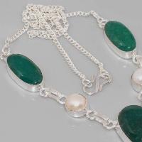 Em 0617c collier parure sautoir emeraudes perles achat vente bijoux 1