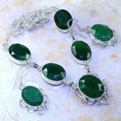 Em 0653a parure collier boucles emeraudes achat vente bijoux argent 925 1 1