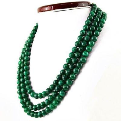 Em 0671d collier parure sautoir perles rondes 8mm emeraude achat vente bijoux argent 925 1 1