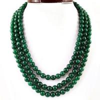 Em 0671b collier parure sautoir perles rondes 8mm emeraude achat vente bijoux argent 925 1 1