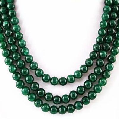 Em 0671d collier parure sautoir perles rondes 8mm emeraude achat vente bijoux argent 925 1 1