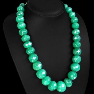 EM-0719 - Exceptionnel ! énorme Collier Parure en Perles EMERAUDE Brésil facettées 13 x 15 mm - 860 carats -172 gr