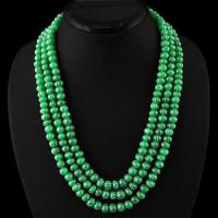 Em 0720a collier parure sautoir 3rangs 8x11mm emeraudes gravees achat vente bijoux argent 925