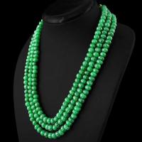 Em 0720b collier parure sautoir 3rangs 8x11mm emeraudes gravees achat vente bijoux argent 925