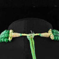 Em 0720d collier parure sautoir 3rangs 8x11mm emeraudes gravees achat vente bijoux argent 925