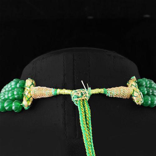 Em 0720d collier parure sautoir 3rangs 8x11mm emeraudes gravees achat vente bijoux argent 925