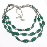 Em 0775a collier parure sautoir emeraudes 3 rangs 53gr achat vente bijoux argent 925 1 1