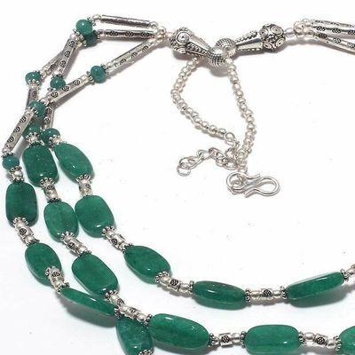 Em 0775c collier parure sautoir emeraudes 3 rangs 53gr achat vente bijoux argent 925 1 1