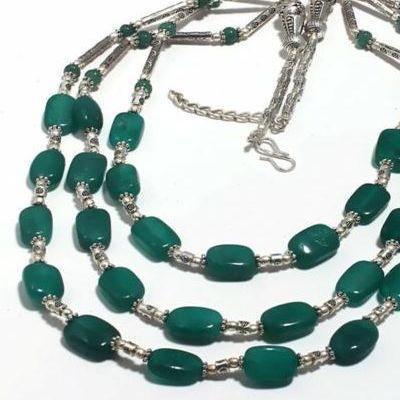 Em 0778b collier parure sautoir emeraudes 3 rangs 68gr achat vente bijoux argent 925 1 1