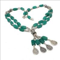 Em 0783a collier parure sautoir emeraudes 2 rangs 66gr rosaces achat vente bijoux argent 925 1 2