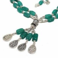 Em 0783b collier parure sautoir emeraudes 2 rangs 66gr rosaces achat vente bijoux argent 925 1 2