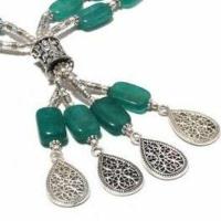 Em 0783c collier parure sautoir emeraudes 2 rangs 66gr rosaces achat vente bijoux argent 925 1 2