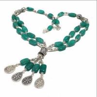 Em 0783d collier parure sautoir emeraudes 2 rangs 66gr rosaces achat vente bijoux argent 925 1 2