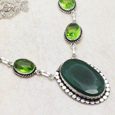 Em 0833b collier parure sautoir emeraudes 20x35mm peridot 28gr achat vente bijoux argent 925