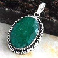 Em 0837b pendant pendentif emeraude 20x30mm 13gr achat vente bijoux argent 925