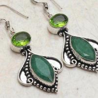 Em 0840c boucles oreilles 2 emeraudes 10x18mm peridot 13gr achat vente bijoux argent 925