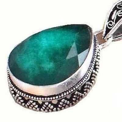 Em 0860c pendant pendentif emeraude 20x28mm 13gr achat vente bijoux argent 925