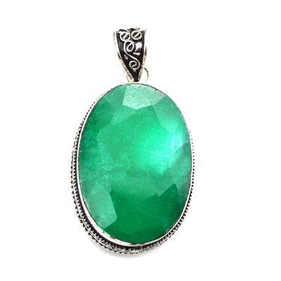 Em 0862a pendentif pendant emeraude 25x35 19gr bijou argent 925
