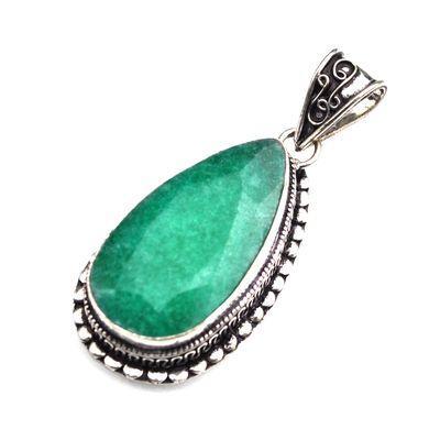 Em 0871a pendentif pendant emeraude 18x34 16gr bijou argent 925