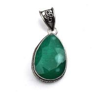 Em 0873a pendentif pendant emeraude 20x30 16gr bijou argent 925 