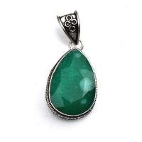 Em 0873a pendentif pendant emeraude 20x30 16gr bijou argent 925