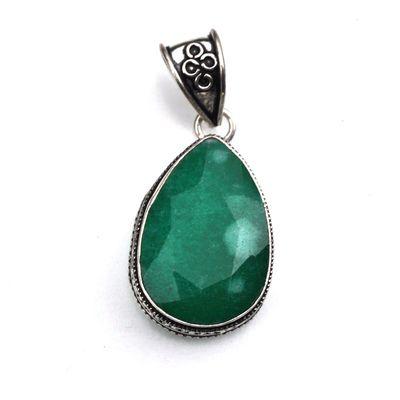 Em 0873a pendentif pendant emeraude 20x30 16gr bijou argent 925