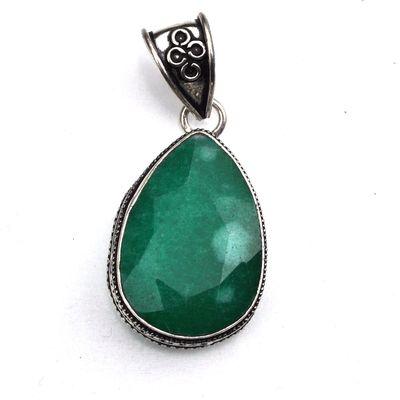 Em 0873c pendentif pendant emeraude 20x30 16gr bijou argent 925