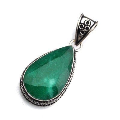 Em 0874b pendentif pendant emeraude 20x30 16gr bijou argent 925