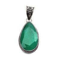 Em 0876a pendentif pendant emeraude 20x30 16gr bijou argent 925 