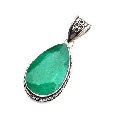 Em 0876b pendentif pendant emeraude 20x30 16gr bijou argent 925