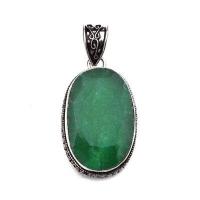 Em 0877b pendentif pendant emeraude 22x35 21gr bijou argent 925