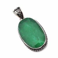 Em 0877c pendentif pendant emeraude 22x35 21gr bijou argent 925 