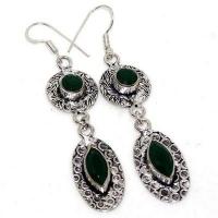 Em 0887a boucles oreilles emeraudes 8x15mm medievales 7gr achat vente bijoux argent 925